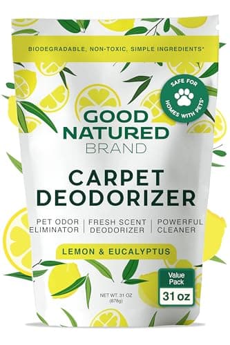 Good Natured Brand | Carpet Deodorizer & Freshener Powder | 31 oz Pet Odor Eliminator for Strong Odor & Pet Urine | Fresh Natural Lemon & Eucalyptus Scent | Safe for Homes with Pets - Image 1
