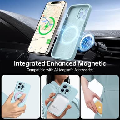 Kiresen Magnetic for iPhone 14 Pro Case with Screen Protector - Wireless Charging Compatible - Upgraded Camera Protection - Silicone Shockproof Protective Phone Case for iPhone 14 Pro - Ice Blue - Image 6