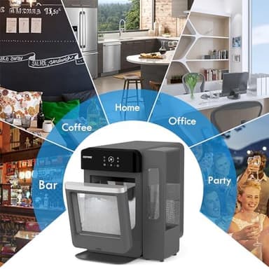 ICEVOKE Countertop Nugget Ice Maker with Side Water Tank, Self-Cleaning Ice Machine with Ice Scoop, 34 lbs/Day Chewable Ice, Ready in 10 Mins, Black - Image 9