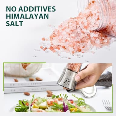 Soeos Himalayan Pink Salt and Rainbow Peppercorn Grinder Refills, 18oz Salt & 8oz Peppercorns, Kosher Seasoning Set for Cooking - Image 4