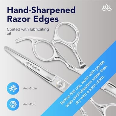 Equinox 6.5" Professional Hair Cutting Scissors for Men & Women - Ice Tempered, Silver - Hair Cutting Shear Professional - Barber Scissor Professional - Shears for Hair Cutting - Haircut Scissors - Image 3