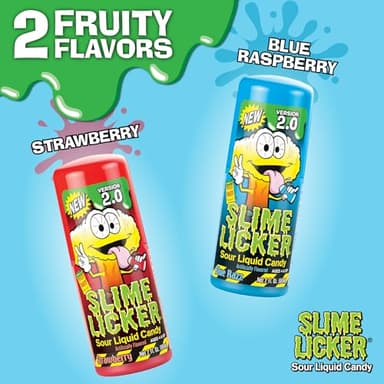 TOXIC WASTE - Slime Licker 2.0 - Sour Liquid Candy - Flavors: 1 Strawberry & 2 Blue Razz - 2 oz. Bottles - 3 Pack - Image 2