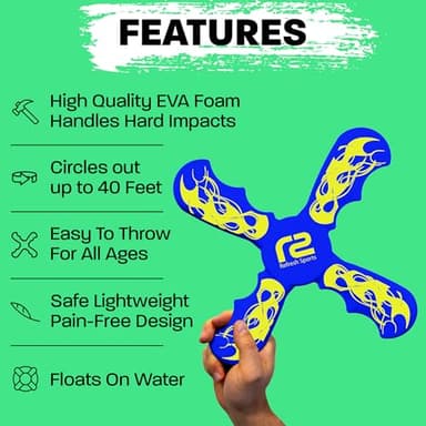 Fun Boomerang for Kids - Stocking Stuffers for Kids 8-12 - Soft & Easy to Use - Best Gifts for 6 7 8 9 10 Year Old Boys & Girls + 2025 Top Toys for Boys Age 8-12 - Fun Outdoor Toy for Boy Gift Ideas - Image 4