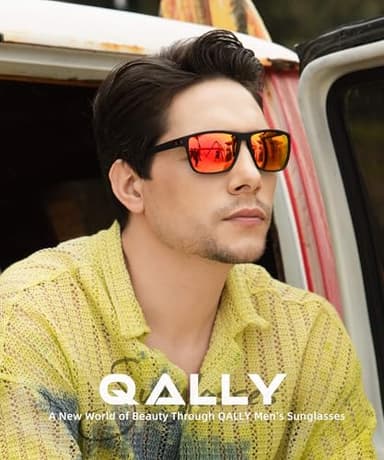QALLY Polarized Sunglasses Men, Mens Sunglasses Polarized UV protection Lightweight Sun Glasses for Driving Fishing Golf - Image 2