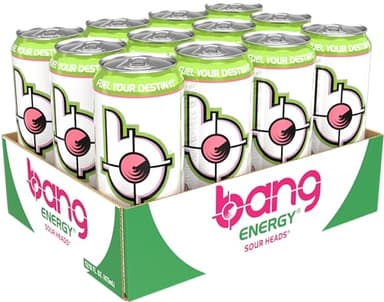 Bang Energy Sour Heads, Sugar-Free Energy Drink, 16-Ounce (Pack of 12) - Image 3