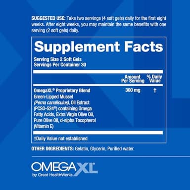 OmegaXL Joint Support Supplement - 60 Softgels & VitaminXL D3 High Potency Daily Vitamin D 5000 IU 125mcg Immune Support Supplement (30 Softgels) - 2 Pack - Image 7