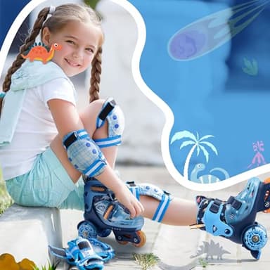 SULIFEEL Adjustable Toddler Roller Skates for Girls Boys Kids,Fun Illuminating Light Up Flash Wheels Three-Point Type Balance Suitable for Beginners Indoor and Outdoor Roller Skating - Image 9