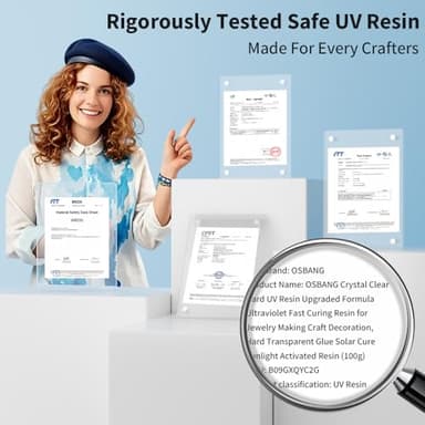 OSBANG Crystal Clear Hard UV Resin Upgraded Formula Ultraviolet Fast Curing for Jewelry Making Craft Decoration, Hard Transparent Glue Solar Cure Sunlight Activated Resin (1500g) - Image 2