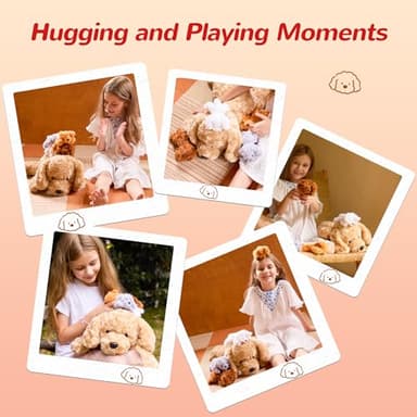 5 Pieces Dog Stuffed Animals for Girls,1 Mommy Dog with 4 Babies,Puppy Stuffed Animals Gifts for Girls 3 4 5 6 7 8 9 Years,Soft Plush Toys for Kids Christmas,Valentine's,Birthday,Children's Day - Image 6