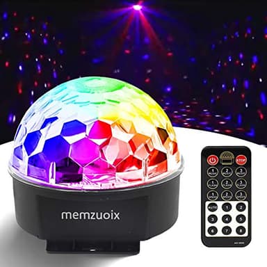 memzuoix Disco Ball Dj Strobe Light with 6 Colors, Sound Activated Big-Size Magic Stage Party Light with Remote Control, Halloween Decorations Bar Wedding Home Club (7'' Big Size) - Image 7