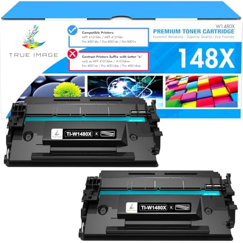 148X 148A Toner Cartridge Black High Yield Compatible Replacement for HP 148X 148A W1480X W1480A for HP Laserjet Pro 4001dw 4001dn 4001n MFP 4101fdw 4101fdn Printer Ink (2 Pack) - Image 1