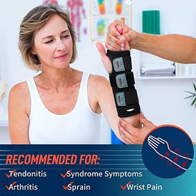 FEATOL Wrist Brace Hand Brace, Carpal Tunnel Wrist Splint Night Support for Women Men, Pain Relief Support -Tendonitis, Arthritis, Sprain, Left Hand, Medium/Large - Image 3