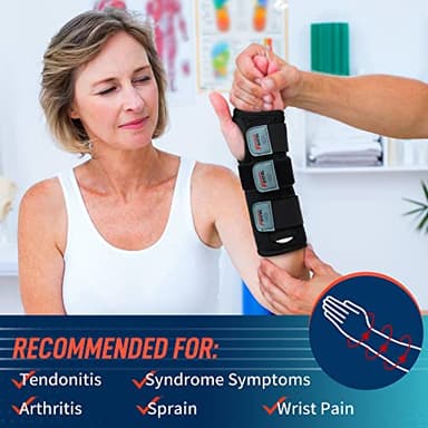 FEATOL Wrist Brace Hand Brace, Carpal Tunnel Wrist Splint Night Support for Women Men, Pain Relief Support -Tendonitis, Arthritis, Sprain, Right Hand, Small/Medium - Image 3