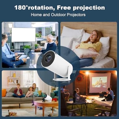 Mini Projector, HY300 PRO Portable Projector, Support 4K 1080P with Dual-Band WIFI6 5G Wireless 5.2 Bluetooth Android 13, 180° Rotatable, Auto Keystone Correction, 35"-130" Screen Video Projector - Image 8