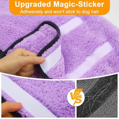 Bienbee Dog Bathrobe, Quick Drying Super Absorbent Dog Robes for After Bath, Warm Keeping Dogs Towel, Dogs Bath Supplies, Light Purple XL - Image 4