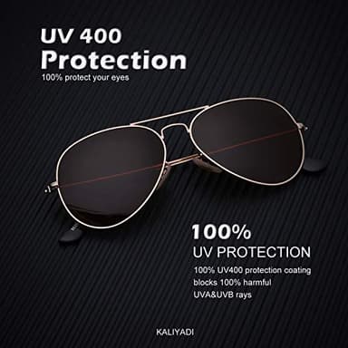 KALIYADI Classic Aviator Sunglasses for Men Women Driving Sun glasses Polarized Lens UV Blocking (3 Pack) 58mm - Image 4