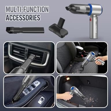 Electric air Duster - 2 in 1 210000RPM Brushless Air Duster & 21000PA Car Vacuum 9000mAh Battery Air Blower Wireless Handheld Vacuum for Car,Office and Home (Blue, 210000RPM) - Image 6