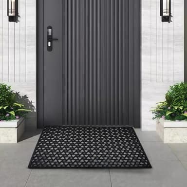Outdoor Mat for Front Door - Door Mat Outside Entrance, 19 x 30 Welcome Rubber Doormat, Waterproof Drainage Heavy-Duty Entry Mats with Non-Slip Backing, Suitable for Gardens, Porches and Garages - Image 9