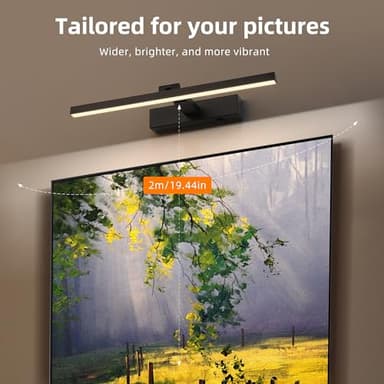 ZitoStory Black Battery Operated Picture Light with Remote,Wireless Dimmable Art Lights for Paintings Rechargeable Gallery Light Artwork Lighting for Canvas, Portrait (20Inch) - Image 2