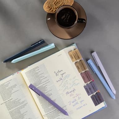 DIVERSEBEE Gel Ink Pens Assorted Colors, 0.5 mm Fine Point, Bible Pens No Bleed Through with Cute Fine Tip, Bible Study Journaling Supplies Set, 5 Pack (Blue) - Image 3