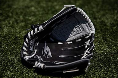 Rawlings | SURE CATCH T-Ball & Youth Baseball Glove | Right Hand Throw | 9.5" | Black/Grey - Image 2