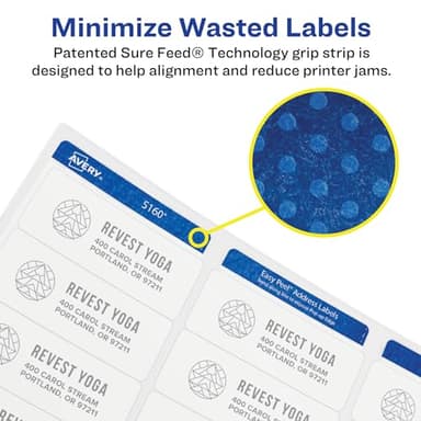 Avery High Visibility Printable Round Labels with Sure Feed, 2.5" Diameter, White, Laser Printer, 300 per Pack, 2 Packs, 600 Customizable Blank Labels Total (45294) - Image 3