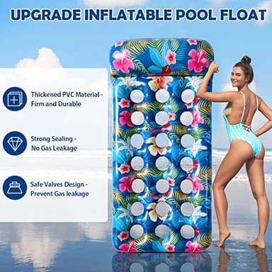 Inflatable Pool Floats Raft - Oversized for Adults, Cooling Pool Float Contour Lounger with Headrest for Swimming Pool, Lake, Summer Party Float - Image 4
