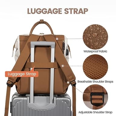LOVEVOOK Laptop Backpack for Women, 15.6 Inch Work Business Backpacks Purse With Large Capacity, Waterproof Nurse Bag College Bookbag for School, Waterproof Casual Daypack for Travel - Image 4