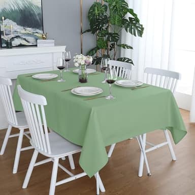 Easy-Going 6 Pack Sage Green Tablecloths 60x102 Inch for 6 Ft Rectangle Table, Washable Polyester Waterproof Stain Resistant Table Cloth, Decorative Table Cover for Kitchen, Dining Tables, Events - Image 7