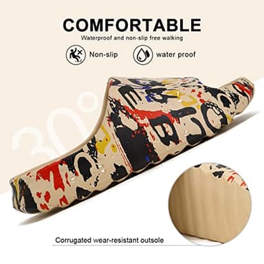 Unisex Pillow Slippers Slides for Women and Men, EVA Comfort Super Soft Quick Drying Rubber Shower Cloud Slides, Lightweight Spa Massage Summer Sandals for Adult Couples Indoor and Outdoor - Image 2