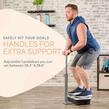 Lifepro TrimLite Vibration Plate Exercise Machine with Handlebars – Whole Body Vibration Platform for Lymphatic Drainage & Weight Loss – 99 Speed Levels, Bluetooth Speaker, Resistance Bands & Remote - Image 4