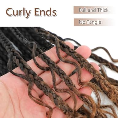 8 Packs Crochet Box Braids-10 Inch Boho Box Braids Crochet Braids Hair Bohomian Box Braid Crochet Hair Synthetic Braiding Hair Goddess Box Braids Crochet Hair for Black Women (1B/30/27) - Image 4