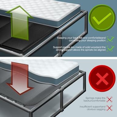 Yarfyk Bunkie Board 10MM, Folding Spring Box, Light and Thin, Breathable, Noise Minimizing, Moisture Resistant Bunkieboards,Bed Support Flat Noodles, Queen Size 60x80'' ﻿ - Image 5