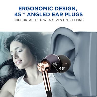 1MORE Triple Driver In-Ear Earphones Hi-Res Headphones with High Resolution, Bass Driven Sound, MEMS Mic, In-Line Remote, High Fidelity for Smartphones/PC/Tablet - Gold - Image 4