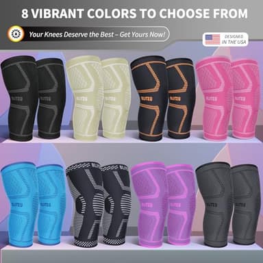 Knee Brace for Women & Men, 2 Pack Compression Knee Brace, Knee Support Sleeve for Pain Relief, Running, Workout, Sports, Knee Braces for ACL, Meniscus Tear, Arthritis and Injury Recovery Black M - Image 9