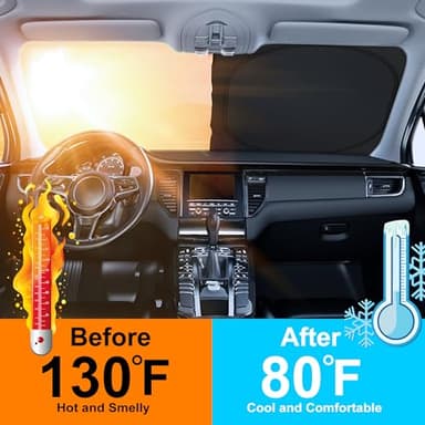 Windshield Sun Shade Custom Fit for 2013 2014 2015 2016 Mazda CX-5 CX5 Accessories Foldable Sunshade Sun Blocker Protect Car from Sun Rays & Heat Damage Keep Car Cooler - Image 4