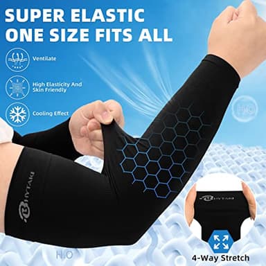 BHYTAKI 6 Pairs UV Sun Protection Arm Sleeves, UPF 50 Sports Cooling Arm Compression Sleeves for Men Women Teenager - Image 3