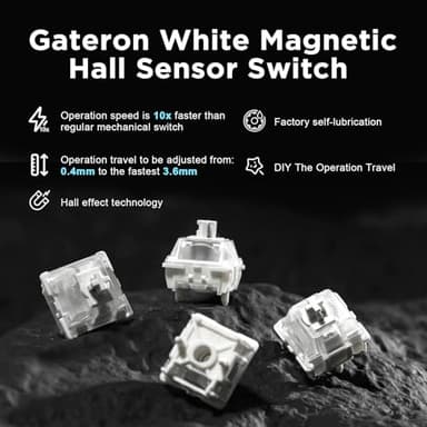 YUNZII RT80 Rapid Trigger Hall Effect Magnetic Gaming Keyboard, 8K Polling Rate, 75% Layout,BT/2.4GHz/Wired,RGB Backlit,Hot Swap,Adjustable Actuation Wireless for Win/Mac(White, Gateron White) - Image 3