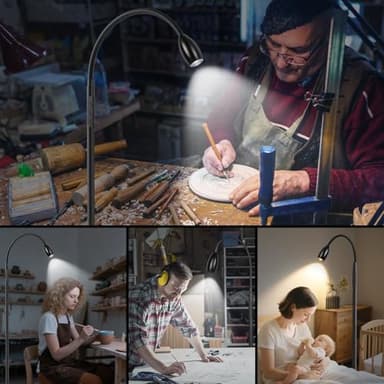 Reading Floor Lamp, 72" Tall LED Lamp with Flexible Gooseneck, Dimmable Zoomable Spotlight, Adjustable Color Beam Standing Lamp, Touch & Remote Control, Task Craft Bedroom Living Room, Matte Black - Image 5