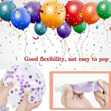 68Pcs Pink and Purple Balloons 12 Inch Metallic Purple Pink Latex Balloon Confetti ballons with Ribbons Party Balloons for Wedding Girls Birthday Baby Shower Decorations. - Image 3