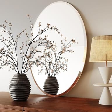 KOHROS Bathroom Mirrors for Over Sink - Oval Frameless Mirror - Beveled Polished Wall Mirror for Bathroom, Vanity, Bedroom (18" W x 24" H Oval) - Image 8