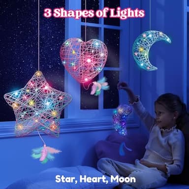 Klever Kits 3D String Art Kit for Kids, Light Up String Light Toy with 30 Multi-Colored LED Bulbs, Arts and Crafts Set, Birthday Gifts for Girls and Boys Ages 8+ - Image 5