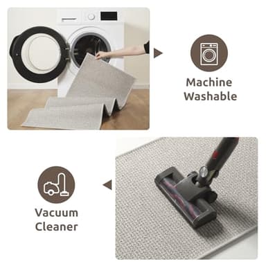 AMOAMI Kitchen Mats for Floor, Kitchen Rugs Non Slip Machine Washable, Kitchen Runner Rugs Non Skid Super Absorbent Dirt Resist in Front of Sink Standing Mat, 20"x32" Light Grey - Image 6