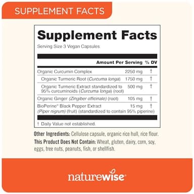 NatureWise Curcumin Turmeric 2250mg - 95% Curcuminoids & BioPerine Black Pepper Extract for Advanced Absorption - Daily Joint and Immune Health Support - Vegan, Non-GMO, 180 Count[60-Day Supply] - Image 3