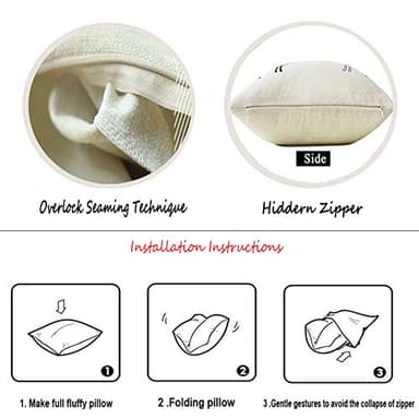 Asminifor Fresh Flower & Rabbit Decorative Farmhouse Pillow Covers Home Decor Cotton Linen Butterfly Throw Pillow Case Cushion Cover 18" x 18" (Rabbit White-Floral) - Image 3