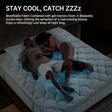 King Mattress 14 Inch, Medium Firm Hybrid with Memory Foam for Pressure Relief & Spinal Alignment - Supportive Comfort Without Sinkage, Superior Zoned Support, Extra Lumbar Support, Motion Isolation - Image 7