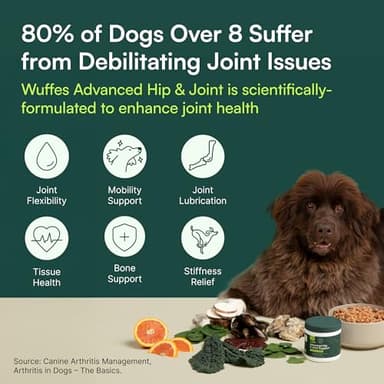 Wuffes Advanced Dog Hip and Joint Supplement with Glucosamine, Chondroitin, Omega 3, MSM, and Green Lipped Mussel, 30 Pork Flavored Chews for Large Dog Breeds - Image 6