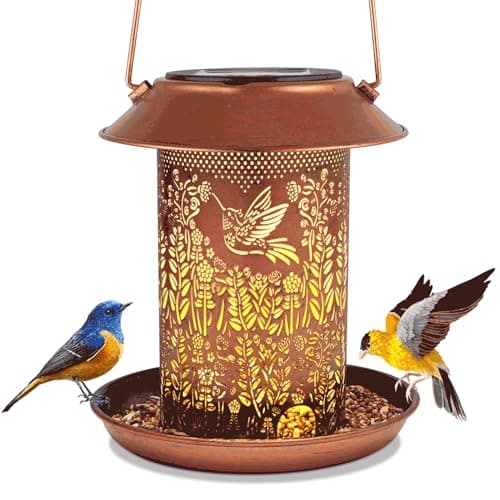 Bird Feeders for Outdoors Hummingbird Garden Decor Mothers Day Birthdays Gifts for Women Mom Grandma Solar Lanterns Outdoor Waterproof Metal Solar Decoration OutsideLED Lanterns for Yard, Patio Deals - Image 1