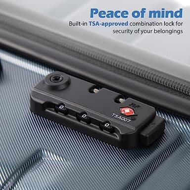 COOLIFE Expandable Suitcase PC ABS TSA Luggage 3 Piece Set Lock Spinner Carry on (Teal blue) - Image 3