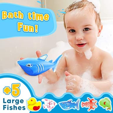 Goody King Magnetic Fishing Game Pool Toys for Kids - Bath Outdoor Indoor Carnival Party Water Table Toys Fish for Kids Age 3 4 5 6 Years Old 2 Players Gift (Large) - Image 5
